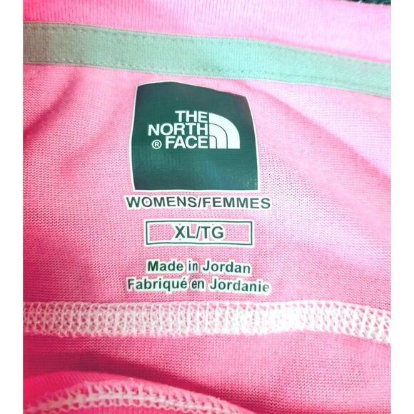 The North Face Womens Tee XL Pink V-Neck FlashDry Athletic Loose T-Shirt Fitness - Picture 7 of 8